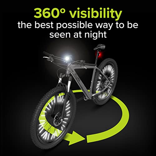 Velmia 36 Pcs Bicycle Spoke Reflectors - 360° Visibility, Easy Mounting
