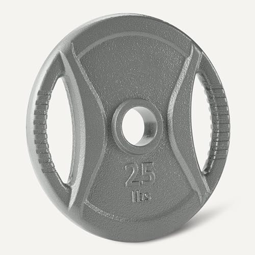25 lb Olympic Cast Iron Weight Plate - 2-inch Grip, Powerlifting & CrossFit