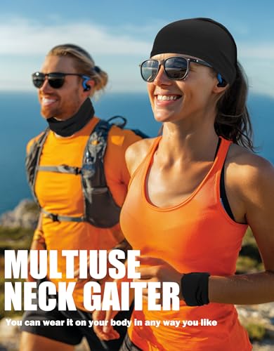 Cooling Neck Gaiter Face Mask - UPF 50+ UV Sun Protection Bandana - Black Pack