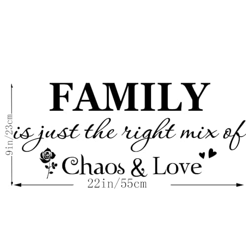Family is just The Right Mix of Chaos and Love Bedroom Living Room Dining Room Vinyl Wall Art Decal Sticker