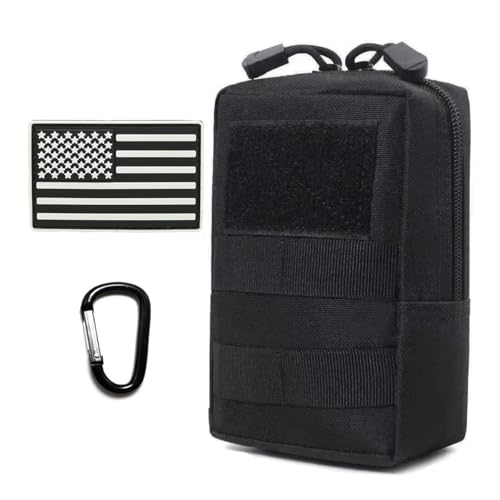 Tactical Molle Utility Pouch - Water-Resistant EDC Pouch - Black-A