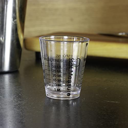 1 Ounce Plastic Shot Glass Measurer - Clear Measuring Tool