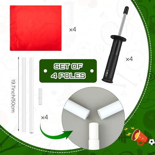 5 ft Soccer Corner Flags Set of 4 - Portable Agility Training Poles