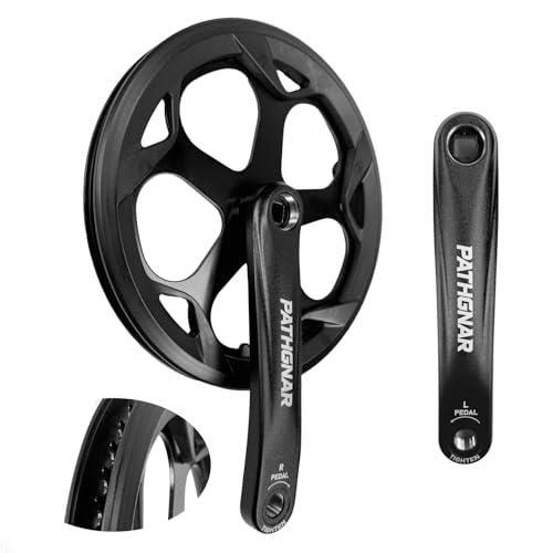 PATHGNAR 52T Crankset 170mm with Square Mot with Plastic Chain Cover, E-Bike Compatible