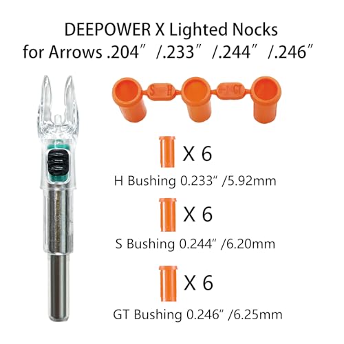 Lighted Arrow Nocks with On/Off Switch for .204/.233/.244/.246" Arrows