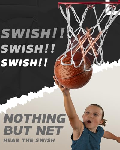 Heavy-Duty Mini Basketball Net Replacement - 12" Nylon, White, 8 Loops