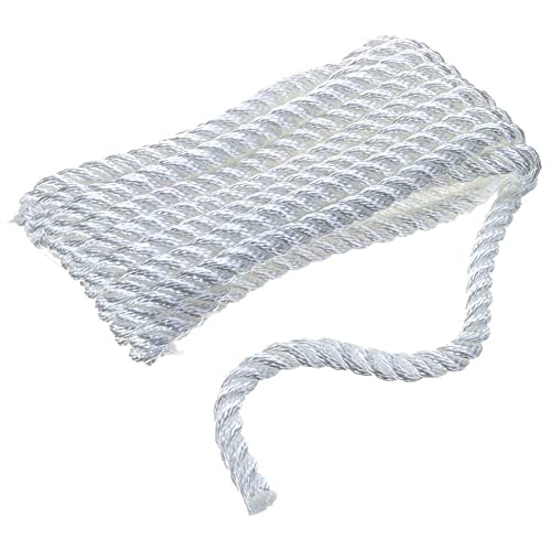 SEACHOICE 3/8 inch x 10 ft Twisted Nylon Dock Line - White, Marine Rope