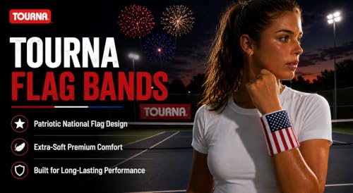 USA Sports Flag Wristbands - 4-Inch Cotton Performance Bands