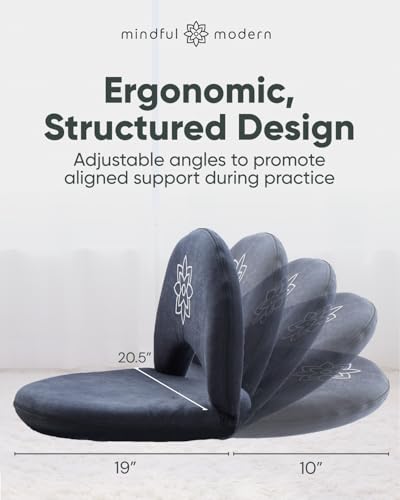 Adjustable Meditation Chair with Back Support - Charcoal Black