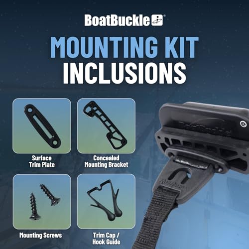 BoatBuckle RodBuckle Concealed Mounting Kit for Retractable Rod Hold-Down System - One Size