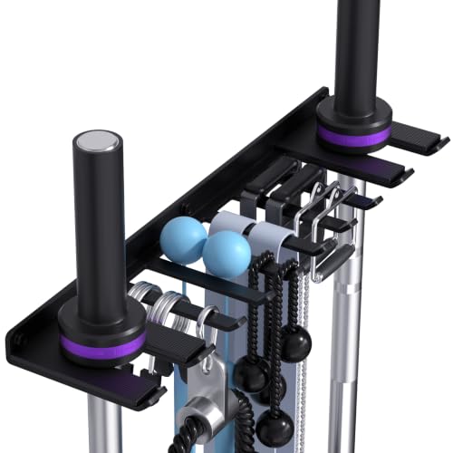 Large Home Gym Storage Rack Wall Mount with Heavy Duty Hooks - 1 Pack