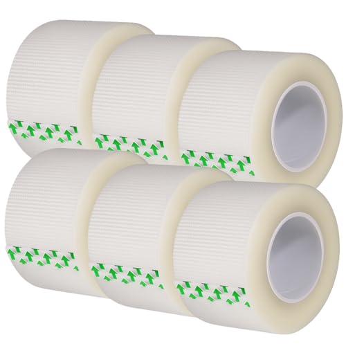 Clear Medical Tape 1 in x 10 yd - 6 Pack, Transparent Adhesive for Sensitive Skin