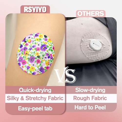 30Pack Waterproof Libre 3 Plus Sensor Covers - Floral Fantasy, Easy-Peel Backing