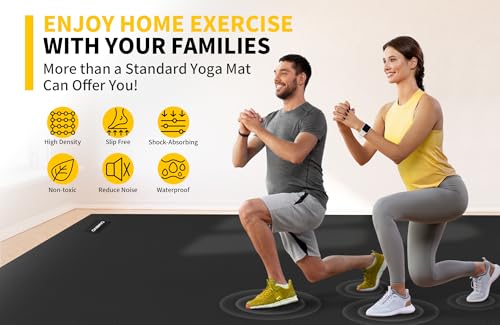 6'x4' Large Exercise Mat - Non-Slip, Cushioned Surface for Workouts