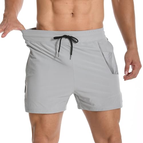 Men's 5-Inch Athletic Gym Shorts - Medium Grey