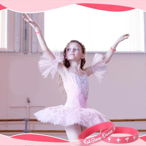 30 Pcs Ballet Party Favors Silicone Wristbands - Inspirational Bracelets