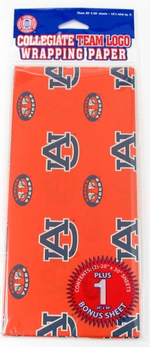 Auburn Tigers NCAA College Wrapping Paper - Holiday Gift Wrap