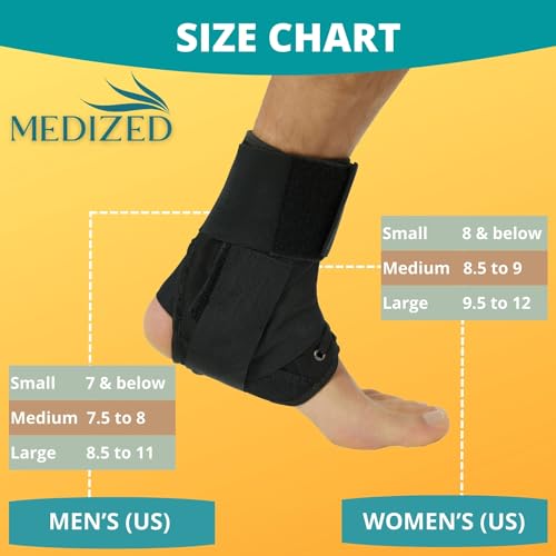 MEDIZED Ankle Brace, Lace Up Adjustable Support for Running, Basketball, Injury Recovery, Sprain! Ankle Support Wrap for Men, Women, and Children (Small)