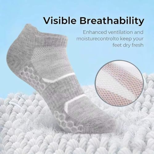 Athletic Ankle Socks with Arch Support - 6 Pairs Black
