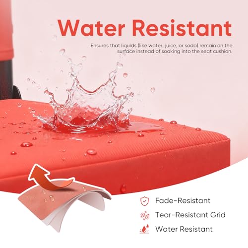 Sekey Stadium Seat with Back Support & Armrests - Orange Red, 1