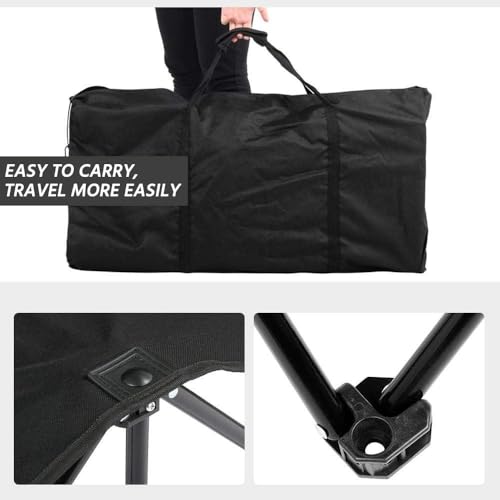 Portable Folding Sideline Bench with Back Rest - Black, 6 Seats