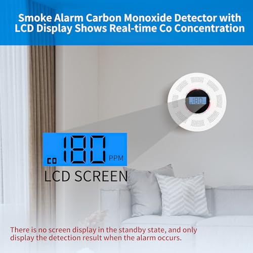 Smoke and Carbon Monoxide Detector Combo Powered by Battery, 2 in 1 CO & Smoke Alarm with LED Warning Light Indicators for Home, Travel, RV, Garage