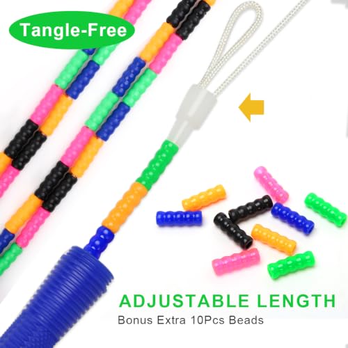 16 FT Double Dutch Jump Ropes - 2 Pack with Blue Beads