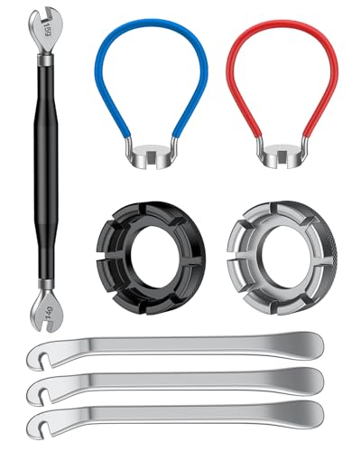Bike Spoke Wrench Tool Kit with Tire Levers - 8 PCS