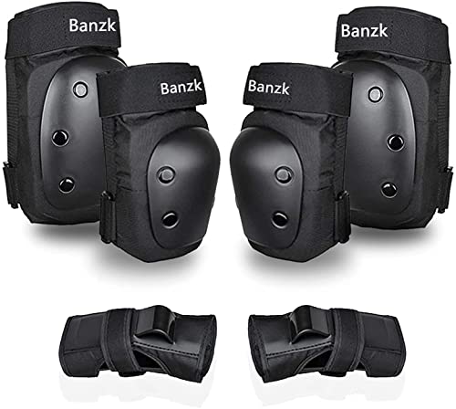 Knee Pads, Elbow Pads & Wrist Guards Set - Black Large