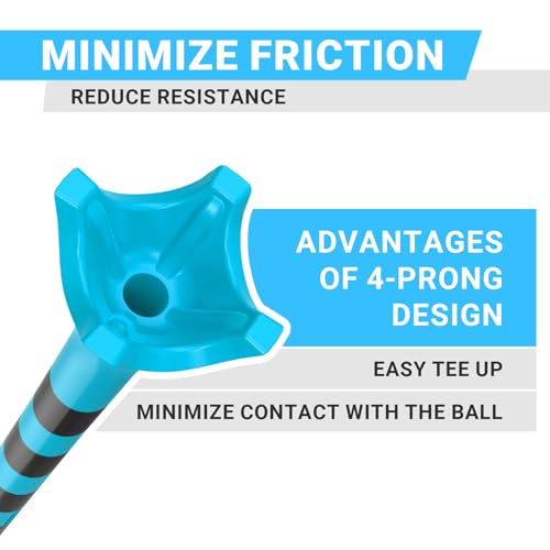 Durable Plastic Golf Tees - Blue, 50 Pack (3-1/4") for Reduced Friction