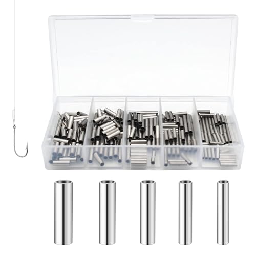 Copper Crimp Sleeves Kit for Fishing Leaders - 250pcs Single Barrel Set