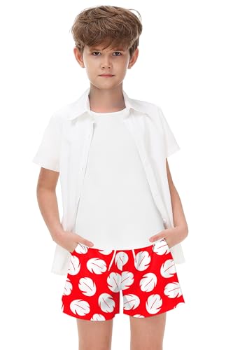 Boys 4th of July Swim Trunks Quick Dry Hawaiian Shorts with Pockets
