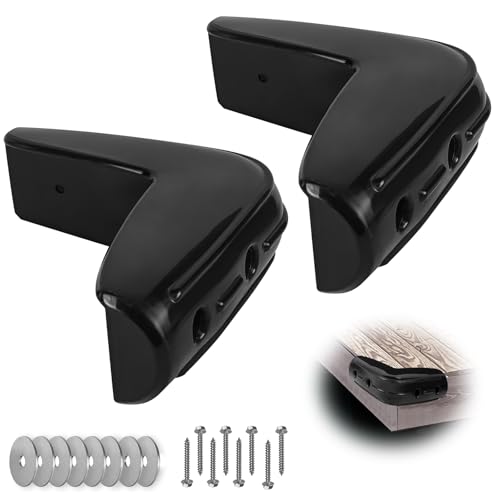 JYINCPED 10x10 Inch Dock Corner Bumpers - 2 Pack Black Marine Fender Guard