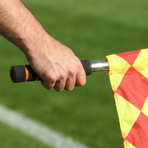 2 Pack Soccer Referee Flags with Foam Handle - Lightweight Signal Flags