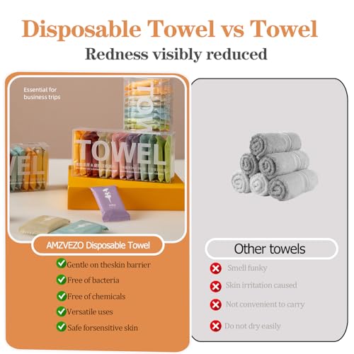 Compressed Cotton Towels - 28 Pack Portable Face Wash Cloths