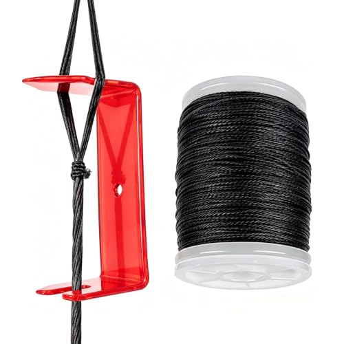 QI HUO JU Archery Bow String Separator Tool + Bowstring Serving Thread (Black) 131 yard