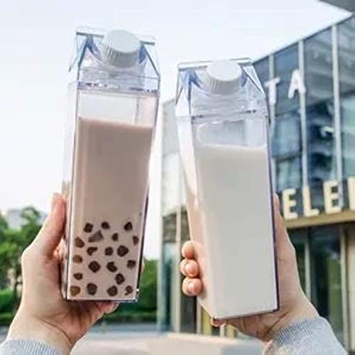Clear Milk Carton Water Bottle - Stylish and Fun Design