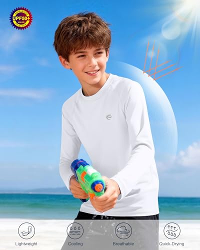 Boys Long Sleeve UV Protection Swim Shirt, 1 or 2 Pack