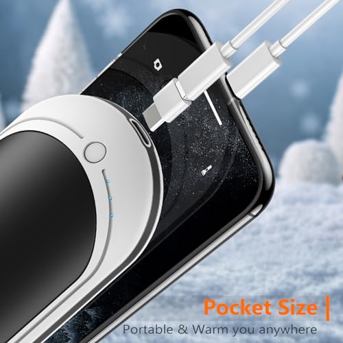 Rechargeable Hand Warmer with 5200mAh Battery, Fast Heating & Adjustable Temp