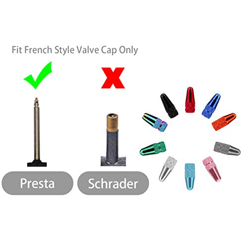 20pcs Multi-Color Presta Bicycle Valve Caps - Aluminum Dust Covers