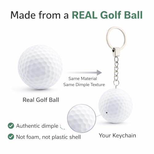 Golf Ball Keychain Pendant - White Sports Souvenir Gift