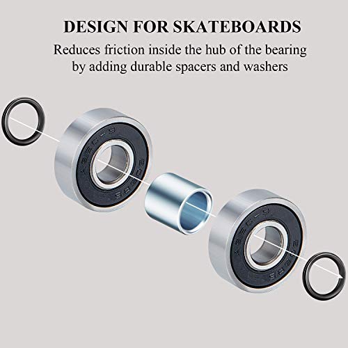 Skateboard Bearing Spacers and Washers Kit - 36 Pieces