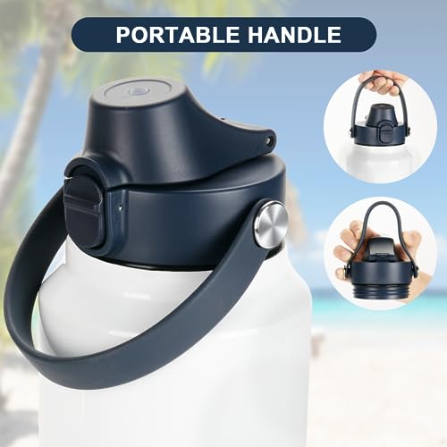 EIPOSAU Replacement Chug Lid for YETI Rambler Bottles 18oz-64oz, BPA-Free, Push Button Lock