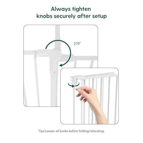 Babelio 15.5" Baby Gate Extension for Foldable Extra Wide Gates, 30" Tall Metal Dog Fence Extension, White