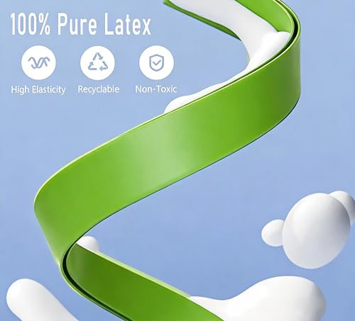Resistance Bands Set of 5 - Natural Latex Exercise Loop Bands with 5 Levels