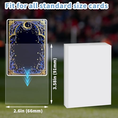 Clear Trading Card Sleeves - 100 Pack Soft Plastic Card Protectors