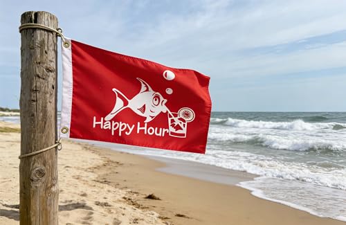 HSTENXY 12x18 Inch Boat Flag - Outdoor Fishing Party Decor with Brass Washers (Playtime)