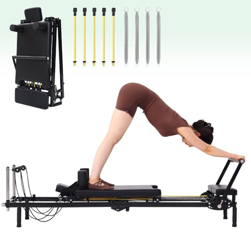Foldable Pilates Reformer Machine with Dual Resistance System