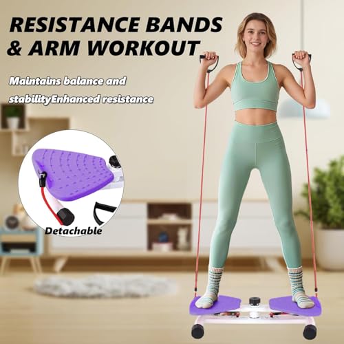Adjustable Waist Twisting Board Exercise Machine - Purple