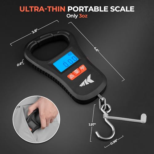 USB Rechargeable Fishing Scale with Lip Gripper - 65 lb Capacity